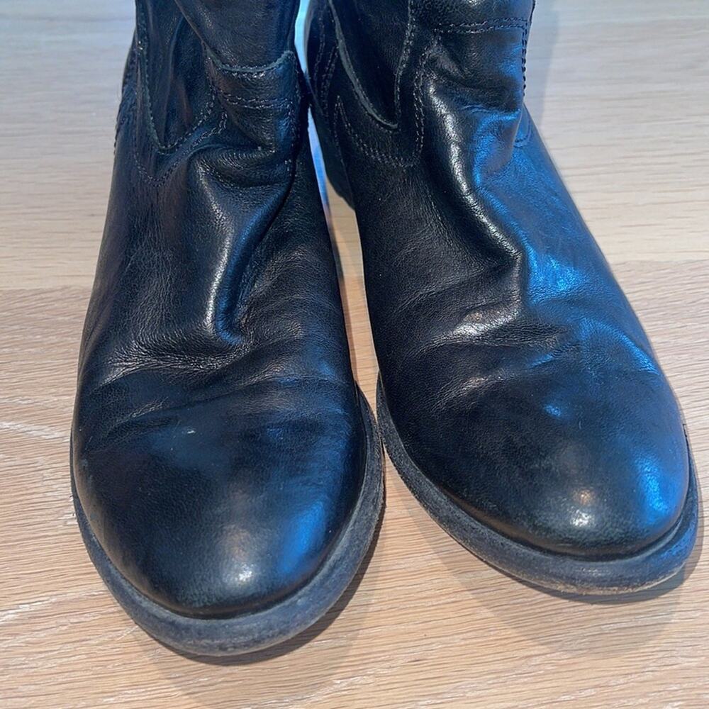 Frye Carson Tab Leather Short Boot Bootie Black 7.5 - Picture 5 of 9